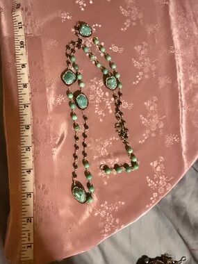 Sterling silver turquoise and CZ necklace